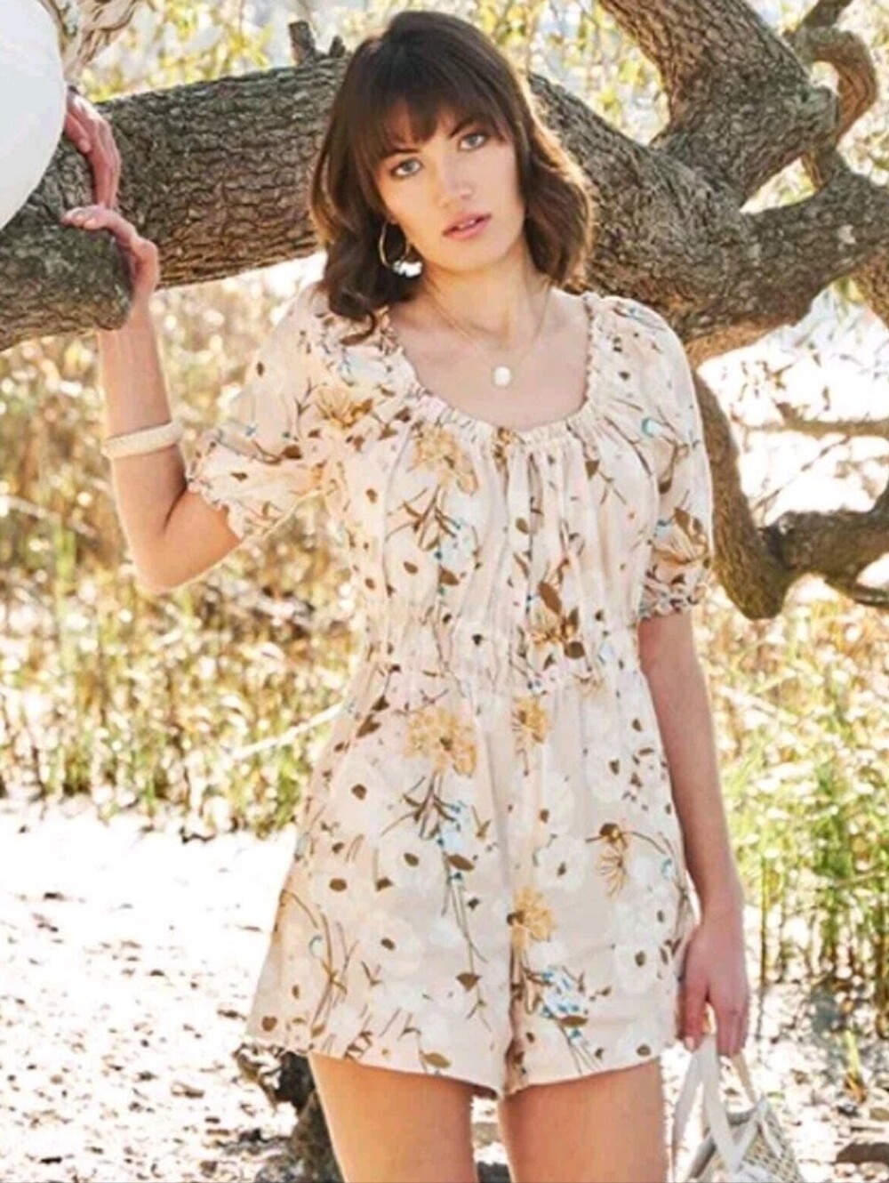 NWT SPARTINA 449 Womens Audrey‎ Linen Romper Babbie's Store Poppies Size Medium